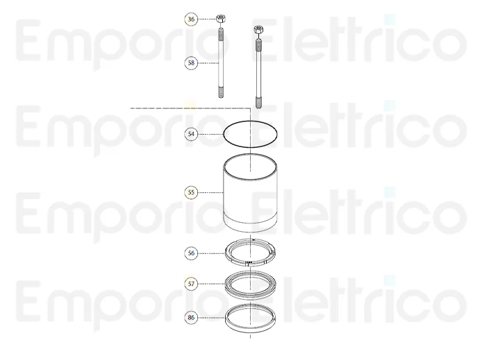 fadini Ersatzteil der Stange m8x126 für aproli 480 48058