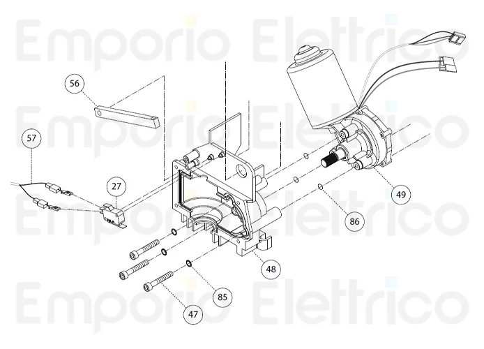 fadini Ersatzteil des inneren Halbgehäuses für bart 350 35048