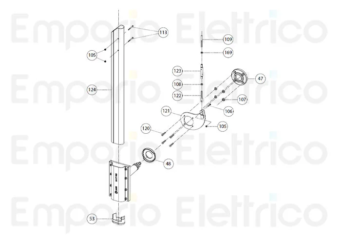 fadini Ersatzteil der Stange r532 aus Aluminium 2,10 m für bayt 980 97124