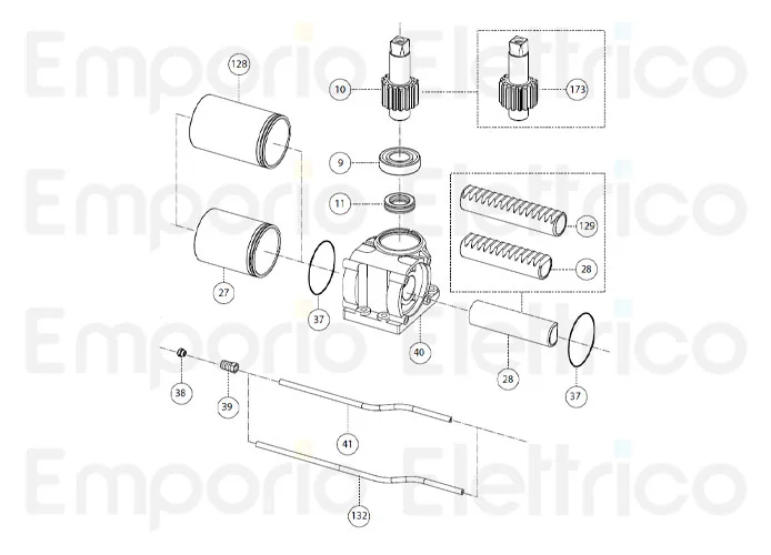 fadini Ersatzteil des Kupferrohrs für die Hydraulikleitung für 175° für combi 740 740132
