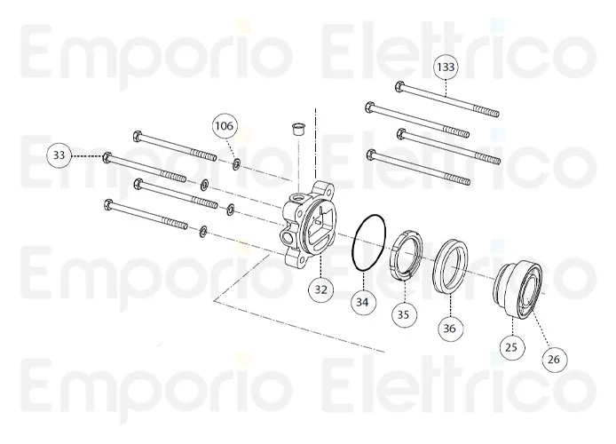 fadini ricambio vite m8x125 te 4pz per fissaggio 74033 4