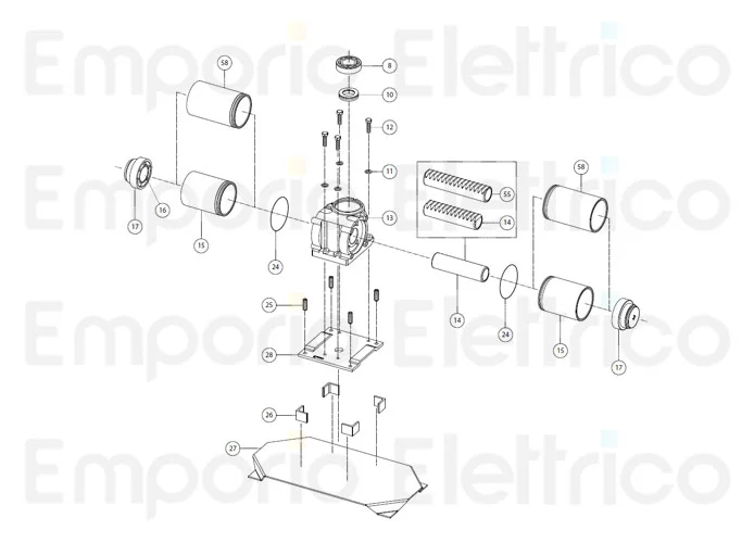 fadini Ersatzteil cylinder liner für Antrieb 175° für drive 700 70258