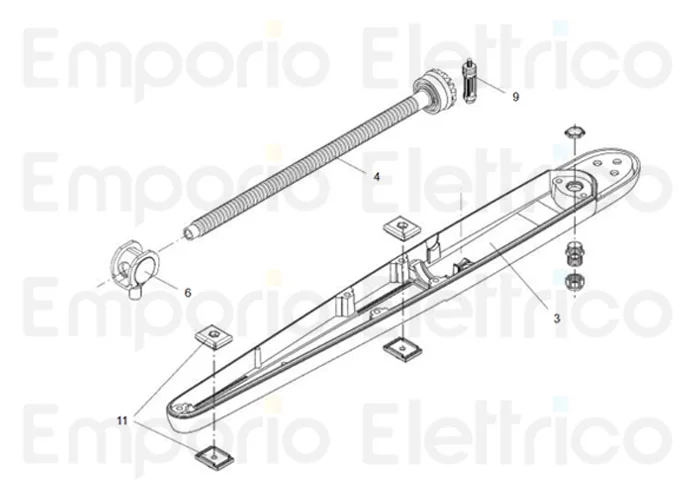 beninca Ersatzteil Stütze + Trapezmutter für bob.30m 230v für bob3024 9686816