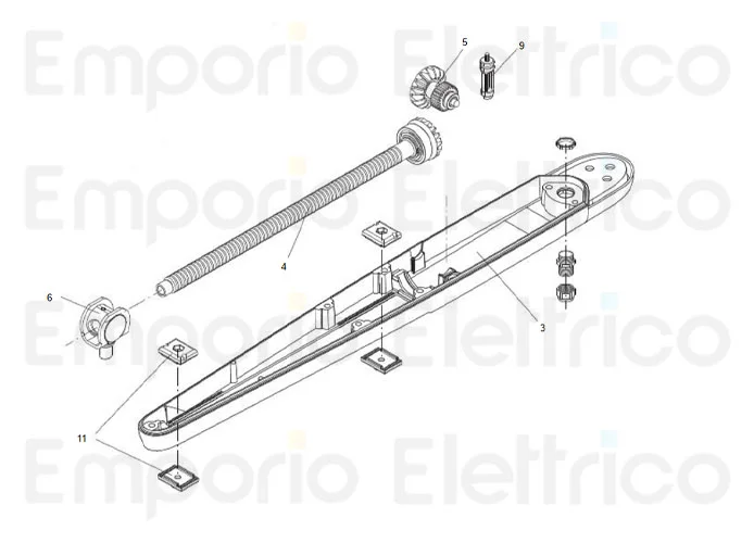 beninca Ersatzteil Stütze + Trapezmutter für bob3024.da 3c für bob3024.dk 968803079